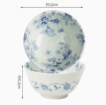 Household Ceramic Tableware Set Japanese Style Simple Restaurant Sushi Plate Circular Flower Patterns Fruit Plates