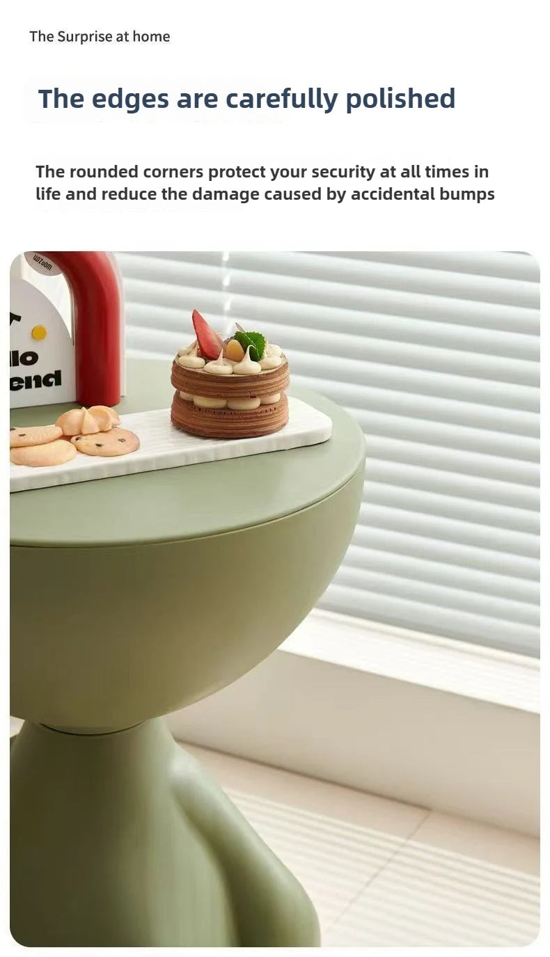 Mesa auxiliar de sofá de dibujos animados de lujo, ligera, creativa, de cabeza plana, pequeña, de plástico, para el hogar