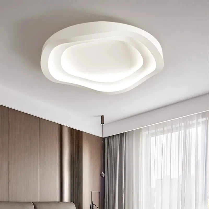Modern Bedroom Ceiling Light Home Decor Simple Master Bedroom Lamps Nordic Circular Cream Style Living Room LED Lighting Fixture