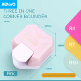 3-in-1 Corner Rounder Border Punches for Scrapbooking Diy Mini Corner Cutter R4/R7/R10mm Circle Trimmer Punch Office Supplies