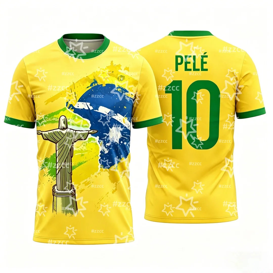 2026 Neymar Brazil national football team jersey training kit Summer Sports Men's T-Shirt Kid's Clothing Tee cycling jersey