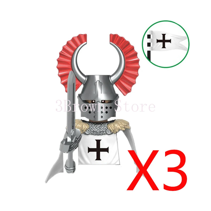 MOC Medieval Building Blocks Castle Knight Western Cowboy Historical Army Cavalry Horse Soldier Gun Kid Toy Gift Brick DIY S040
