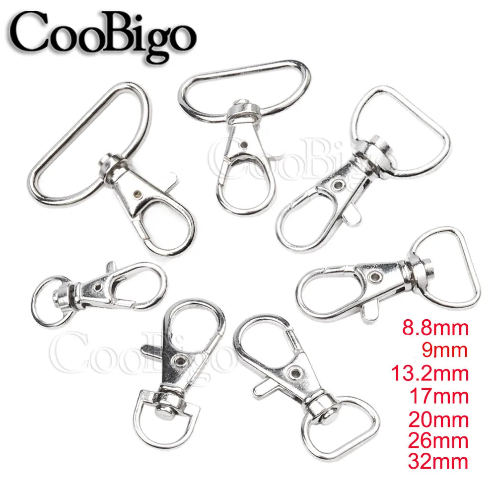 5/16"~1-1/4" Snap Hook Buckle Metal Swivel Lobster Clasp Snap Clip Hook Carabiner for Keychain Key Fob Chain Ring Bag Hardware