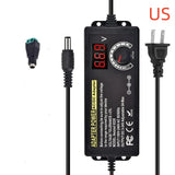 AC to DC Power Supply Adjustable Laboratory Supply Power Source 3V-24V-3A Portable Universal Adapter EU/US Plug Alligator Clip