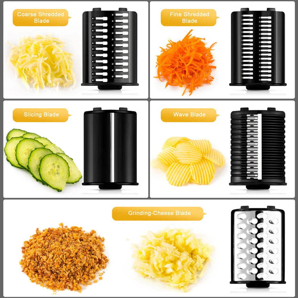 1000W Electric Vegetable Chopper Cutter 5-in-1 Stainless Steel Food Processor Kitchen Mixer Multifunctional Potato Slicer 220V