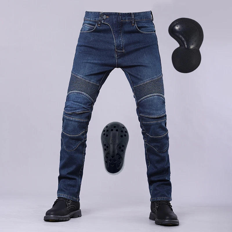 Motorcycle Riding Jeans Men Outdoor Moto Jeans Protective Knee Hip Pads Motocross Pants Touring Anti-Drop Pants Protective Gear