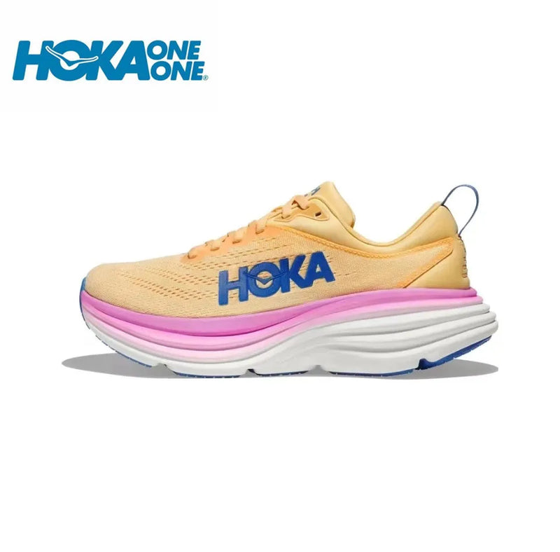 HOKA Sport Running Shoes Bondi 8 Breathable Anti Slip Cushioning Road Runs Shoes Men Sport Shoes Lifestyle Outdoor Sneaker Women