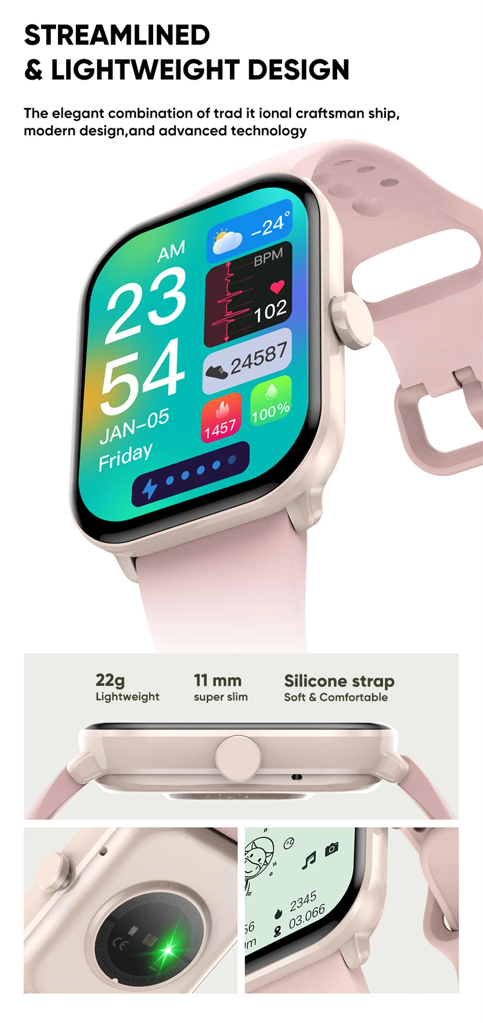 Watch 5 Smart Watch Global Version Men Women HD AMOLED Screen Heart Rate Bluetooth Call GPS Track Waterproof Sports Smartwatches