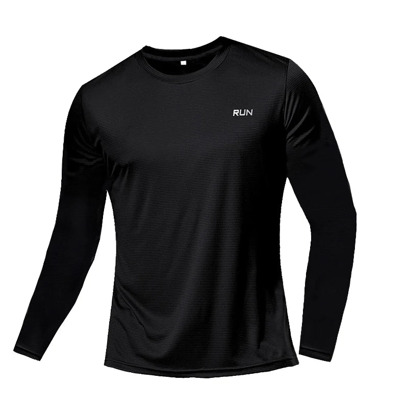 Long and Short-Sleeved T-Shirt Fitness Sports Tops Morning Running Ice Silk Quick Dry Outdoor Mountaineering Gym Clothing Men