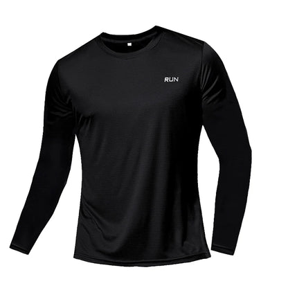 Long and Short-Sleeved T-Shirt Fitness Sports Tops Morning Running Ice Silk Quick Dry Outdoor Mountaineering Gym Clothing Men