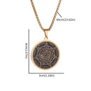Collar con colgante de brújula de los siete arcángeles de Salomón, de acero inoxidable, estilo retro, amuleto de la suerte para hombre.