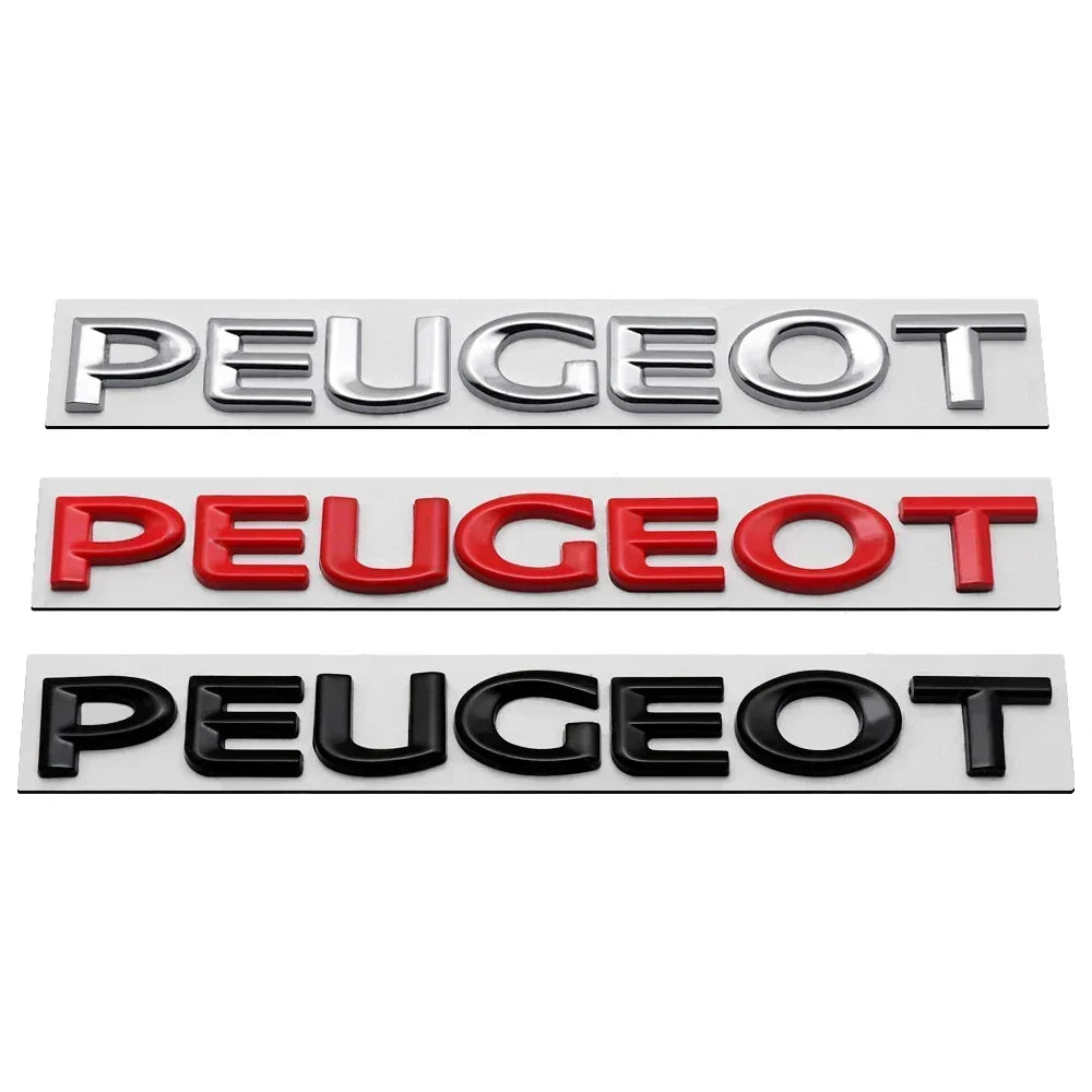 Metal Car Rear Trunk Badge Tail Letter Emblem Sticker for Peugeot 107 108 206 207 208 301 307 308 407 408 2008 5008 Exterior
