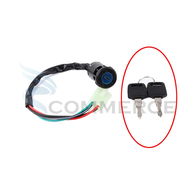 Motorcycle Electric Door Lock 4 Male Plug Ignition Key Switch For 50cc 110cc 125cc 150cc 250cc ATV QUAD Dirt Bike Accessories