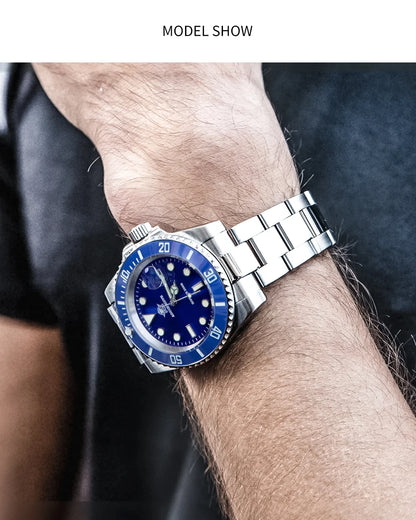 ADDIESDIVE Quartz Watch for Men 316L Stainless Steel Super Luminous Ceramic Bezel 200m Waterproof Classic Diving Men‘s Watch