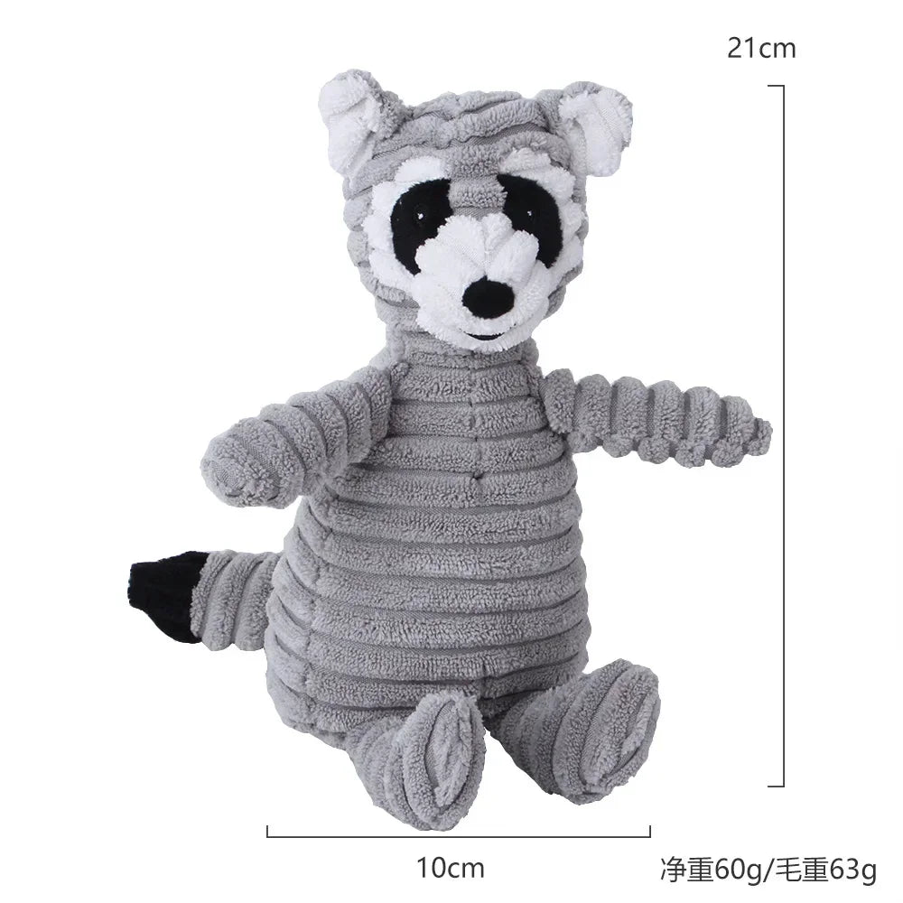 Pelúcia Corduroy Toy Dog, Forma Animais, Mordida Resistente, Brinquedos Squeaky, Pet Products, Acessórios de treinamento, Pequenos e Grandes Cães