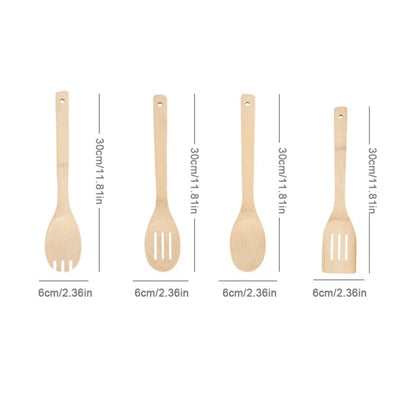 Espátula antiadherente para sartén de bambú natural, cuchara, utensilios de cocina, pala para wok, accesorios de cocina