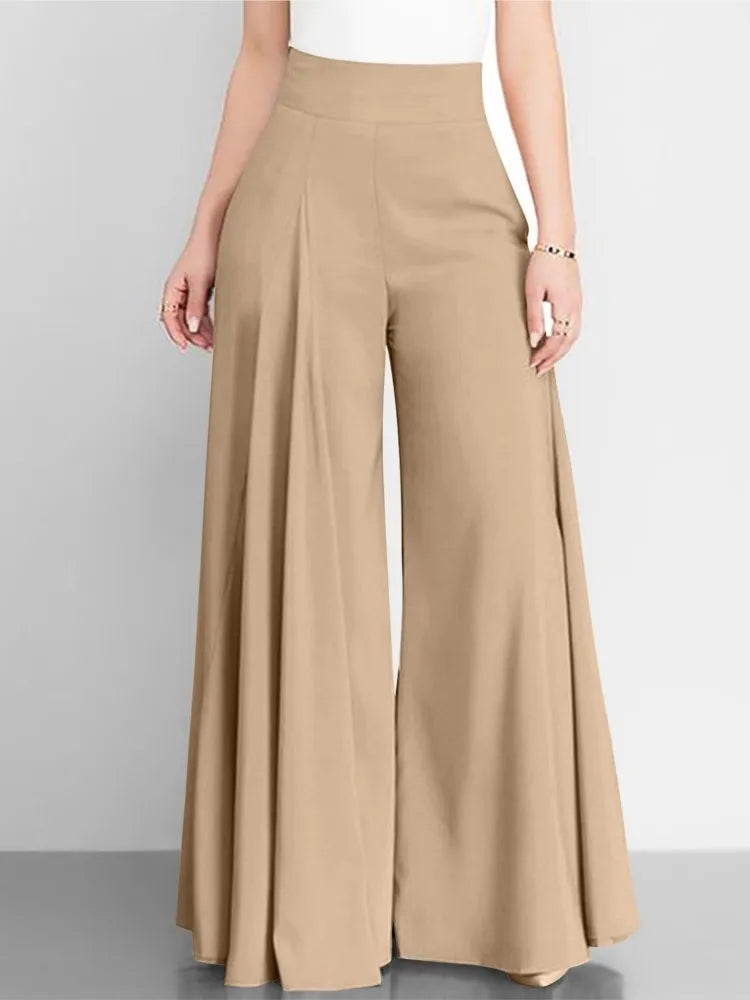 Pantalones anchos de cintura alta para mujer, pantalón largo, holgado, informal, elegante, para oficina, primavera y otoño