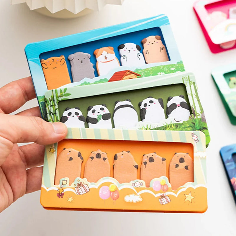 150 Sheets/set Cartoon Animals Sticky Notes Classified Indexing Stickers Bookmarks Notepads Stationery