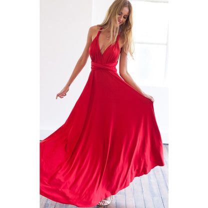 Sexy Women Multiway Wrap Convertible Boho Maxi Club Red Bandage Long Dress Party Bridesmaid Infinity Robe Longue Femme