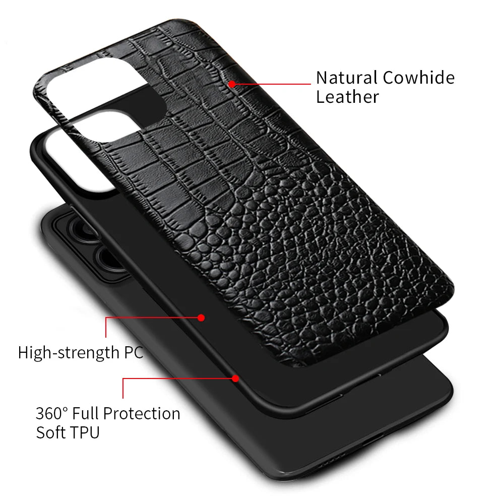 Genuine Cowhide Leather Phone Case for Xiaomi Mi 14 Ultra 13T Pro 14T Pro Poco X6 Pro Back Cover for Redmi Note 13 Pro Plus 5G
