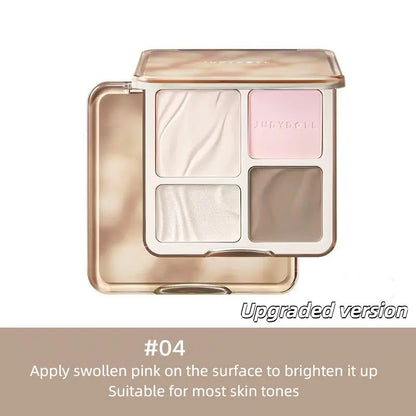 Paleta de bronceadores y iluminadores Judydoll, maquillaje nude, sombras faciales 3D naturales para la nariz, larga duración, resistente al agua, cosméticos de maquillaje. 