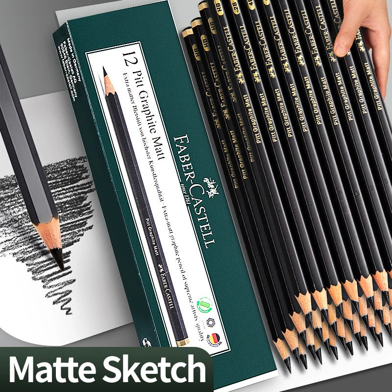Faber-Castell 8/12pcs Set Matte Sketch Pencil Art Graphite For Sketch Black Lead Writing Drawing Graphite Pencils Supplies