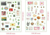 6pcs Glitter Stickers Y2K DIY Toploader Scrapbooking Journal Decor Stickers for Phone Kawaii Transparent PET Stickers Gift
