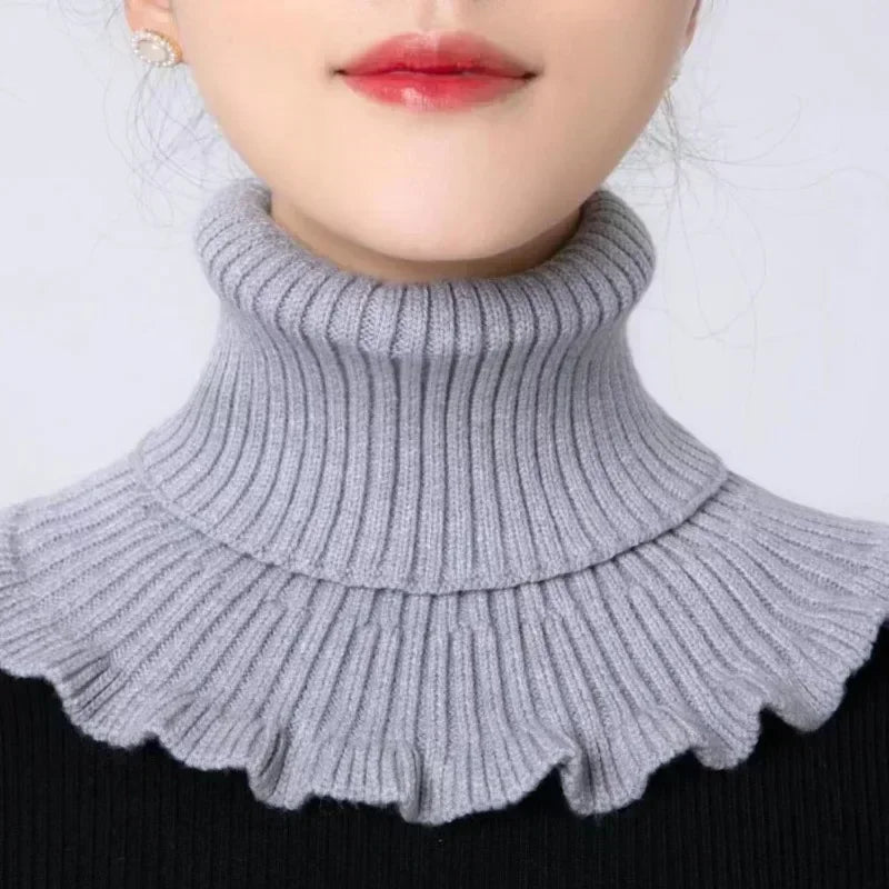 Warm Knit False Neck Scarf Women's Turtleneck Detachable Winter Windproof Wrap Women Luxury Шарф Hijab