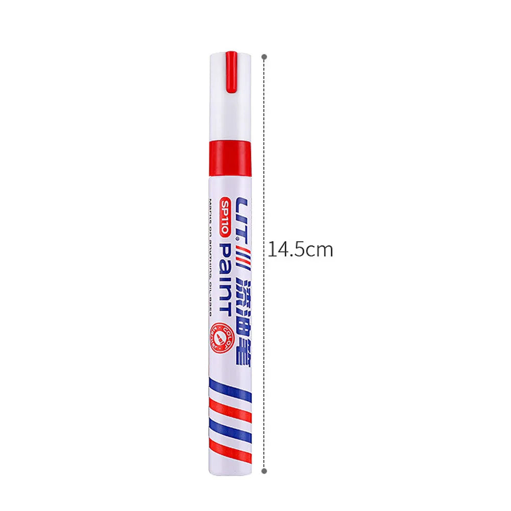 Car Paint Pen Waterproof Car Tire Tread Oil-Based Painting Marker Permanent Auto Scratch Repair Touch Up Paint Pen Quick Dry