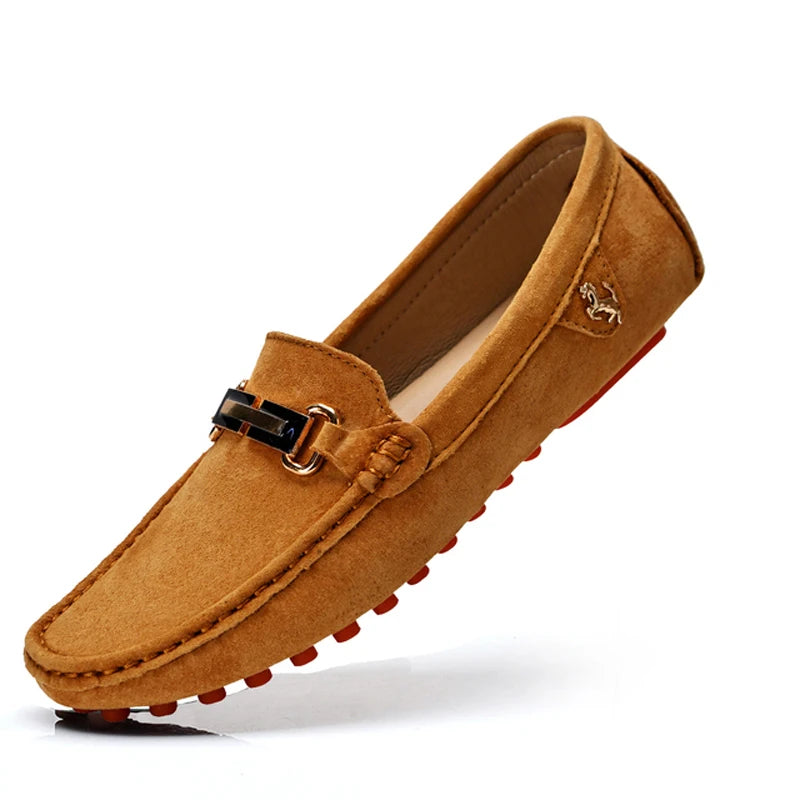 YRZL Men's Loafers Big Size 48 Soft Driving Moccasins High Quality Flats Genuine Leather Slip-on Suede Loafers for Men