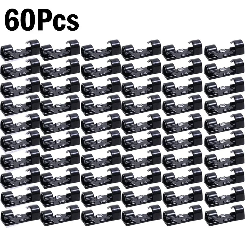 1/100Pcs Cable Clips Self-Adhesive Cable Organizer Cord Management System Cord Holder for Wire Management Desk Car Office Home