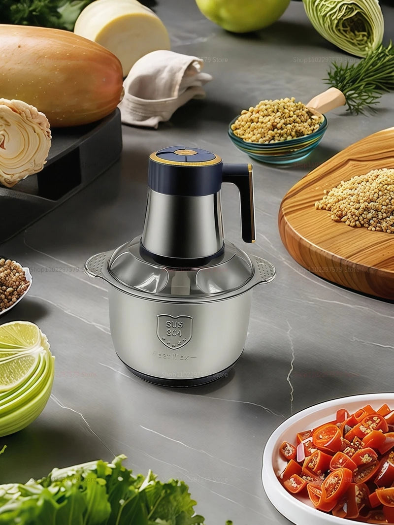 5L Electric Meat Grinder Stainless Steel Food Processor Chopper Kitchen Utensils Vegetable and Fruit Chopper Kitchens Utensil