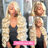 30 40 Inches Body Wave 613 Honey Blonde Lace Wig HD Transparent 13x4 Lace Front Human Hair Wigs Colored 13x6 Lace Frontal Wigs