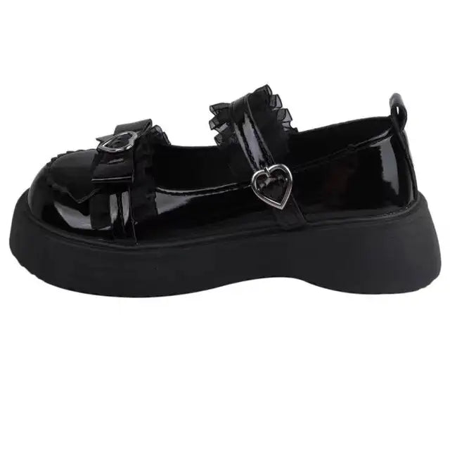 Zapatos Mary Jane de punta redonda para mujer, con plataforma y hebilla de nudo de mariposa, informales, para primavera y otoño, nueva moda 2024. 