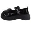 Zapatos Mary Jane de punta redonda para mujer, con plataforma y hebilla de nudo de mariposa, informales, para primavera y otoño, nueva moda 2024. 