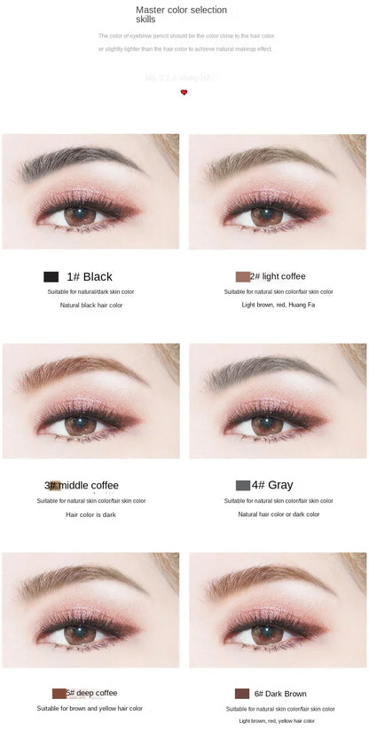 1Pc Ultra Fine Double-Ended Eyebrow Pencil Waterproof Sweat-proof Long Lasting Professional Eye Makeup for Women Wholesale 1.5mm