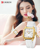 Relógio feminino quadrado minimalista pulseira pulseira de silicone casual