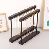 DIY Assembly Simple Solid Wood Necklace Display Rack Large Capacity Jewelry Display Stand Collection Pendant Rack Ornaments Display Stand Props
