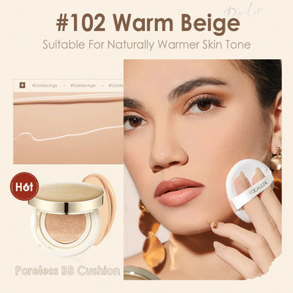 FOCALLURE Air Cushion Poreless BB Cream Resistente al agua Corrector facial iluminador de larga duración Base mate Cosméticos con borla