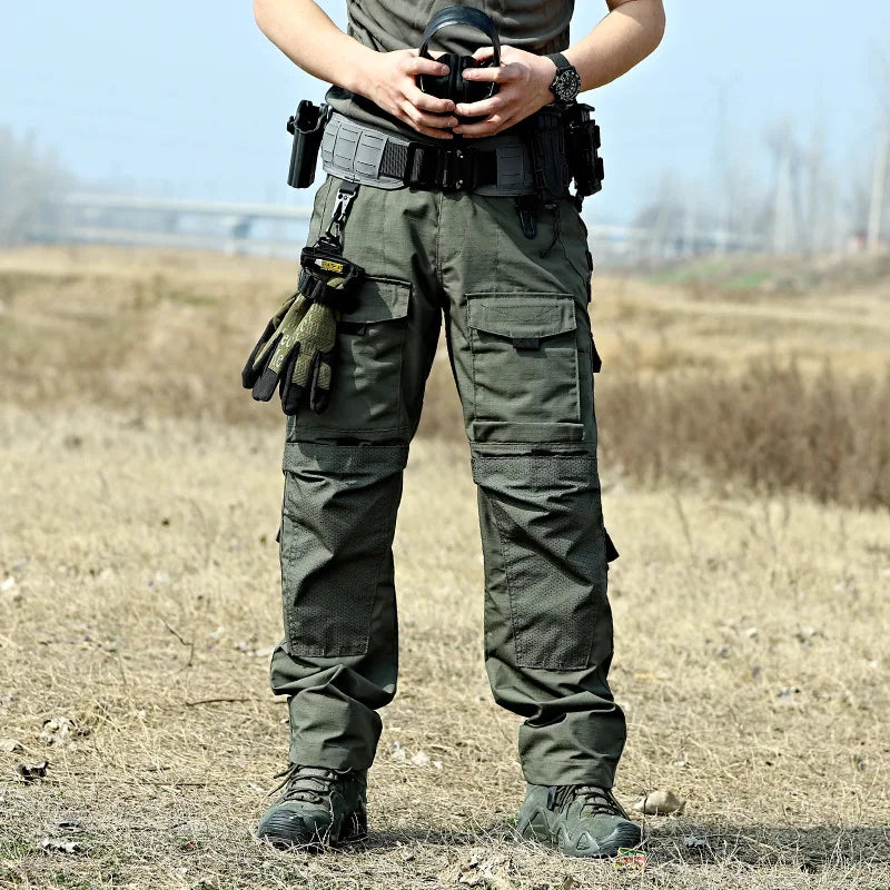 Tactical Pants Men Multi-Pocket Outdoor Cargo Pants Military Combat Trousers Men's Wear-Resistant Hiking Work Trousers Male