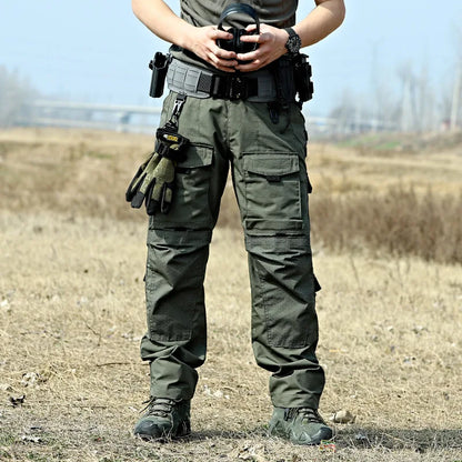 Tactical Pants Men Multi-Pocket Outdoor Cargo Pants Military Combat Trousers Men's Wear-Resistant Hiking Work Trousers Male