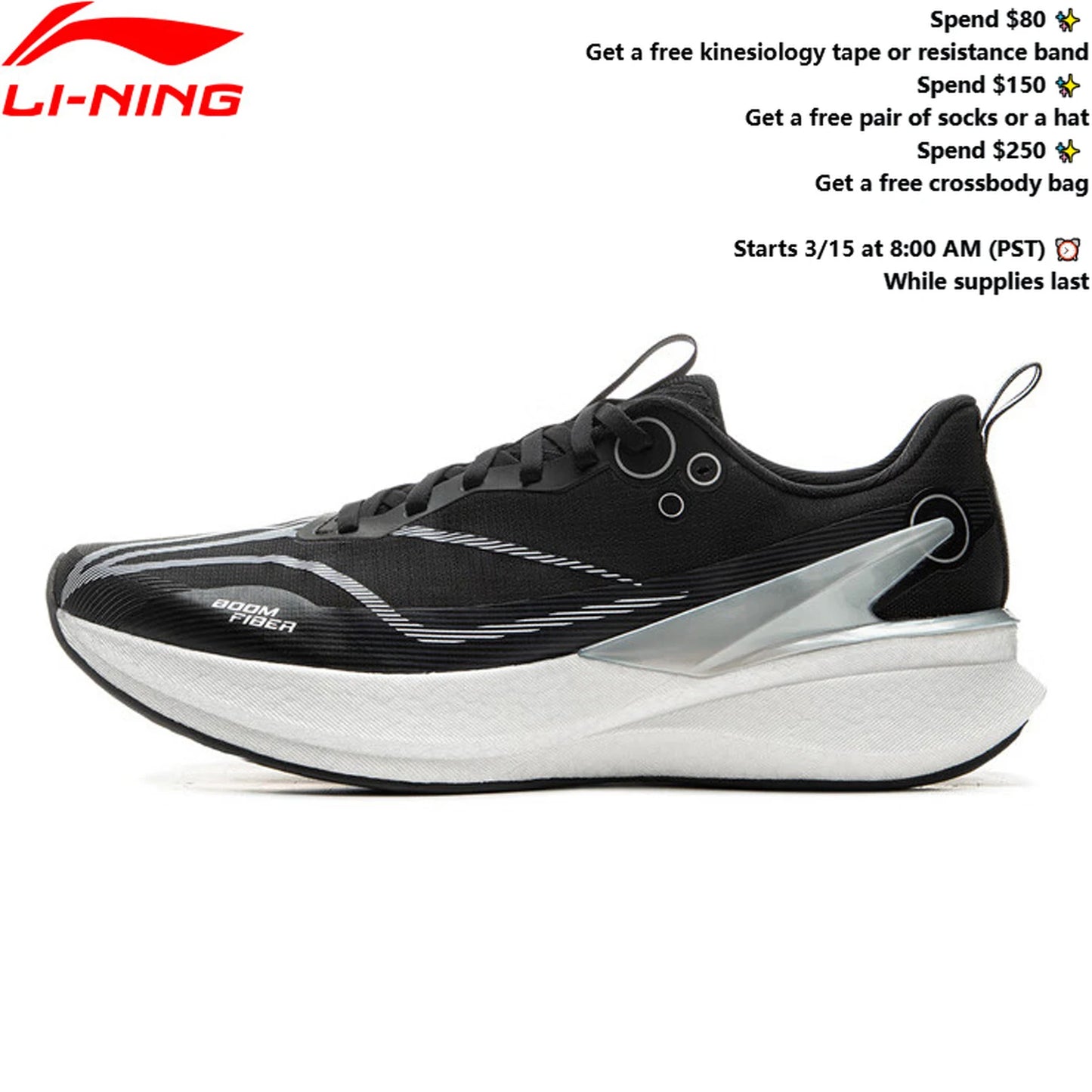 Li-Ning Men's RED HARE 8 PRO Racing Running Shoes BOOM FIBER Cushion Stable Anti-Slip Wearable Sneakers ARPV003 ARPV015 ARPW001