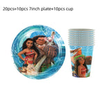 Disney-Moana Birthday Party Decorations, Balloons, Disposable Tableware, Cup, Plate, Baby Shower Toys, Celebration Supplies 
