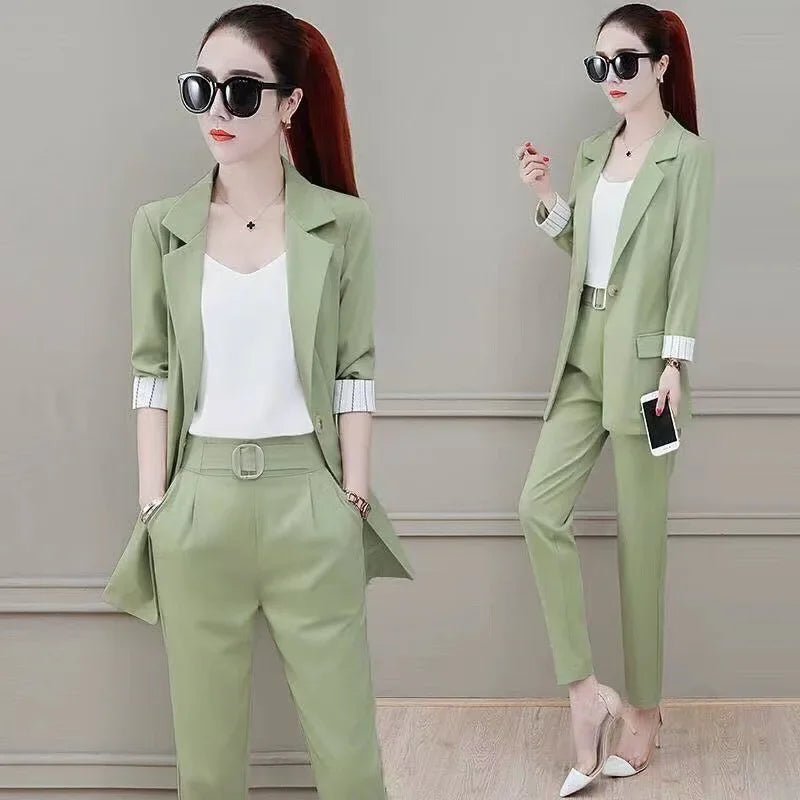 Spring Autumn Popular Women's Suit Set Three Pieces Fashionable Elegant Summer New Arrival Professional Clothing Outerwear