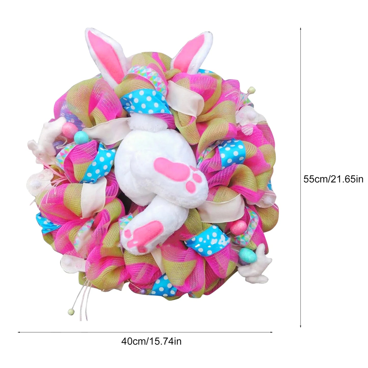 Easter Thief Bunny Butt Wreath With Easter Cross Garland Home Decor Spring Wedding Wreath Storage Cartoon Bunny Shape Ornaments