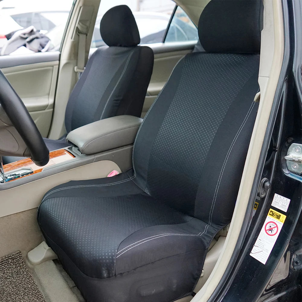 AUTO PLUS Checkered Polyester Patchwork Mesh Fabric Universal Unisex Car Seat Covers Set Accessories Interior  With Sponge