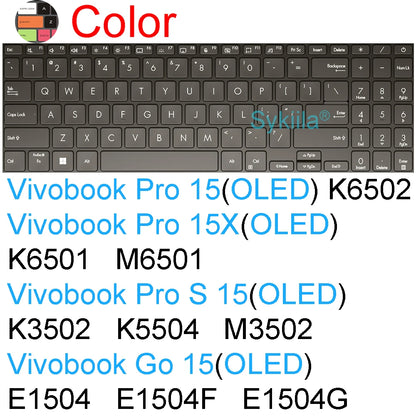 Keyboard Cover for ASUS Vivobook Pro 15 15X OLED GO S S15 N6506 S5507 S5506 M5506 X1505 M1505 K3504 Silicone Protector Skin Case