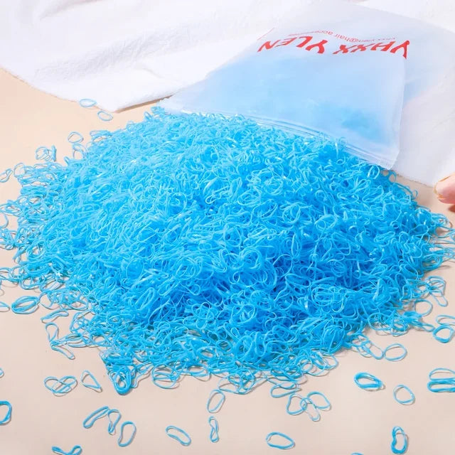 Bandas elásticas desechables de colores para el cabello para niños, diademas, coleteros, accesorios para el cabello (500 unidades, 1000 unidades) 