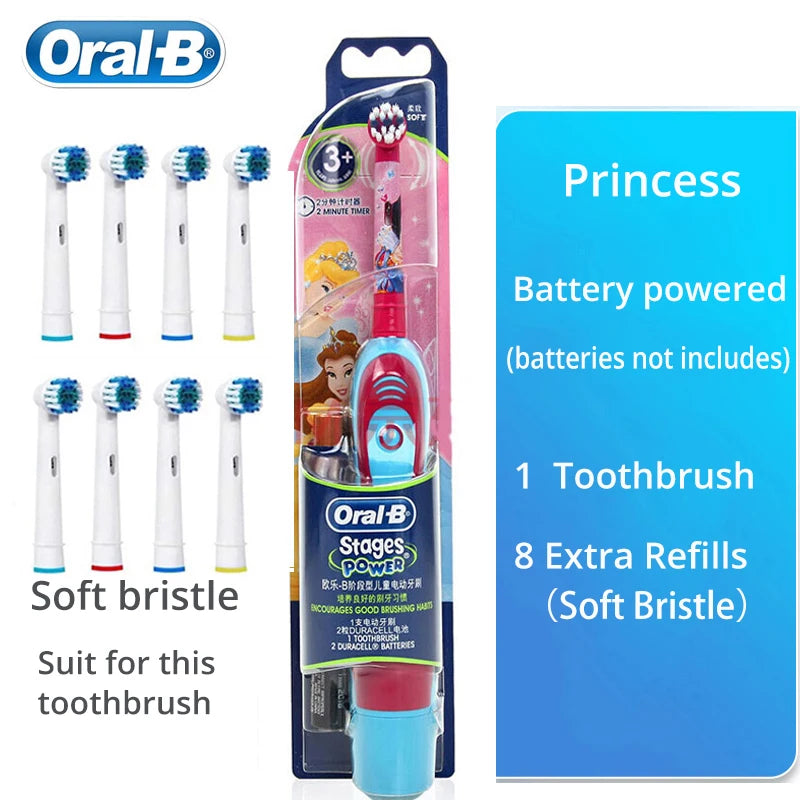 Oral B Electric Toothbrush for Kids Rotation Clean Teeth for Kids 3+ Soft Bristle for Child Waterproof Toothbrush