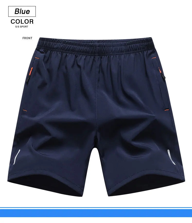 Summer Running Sports Shorts Men Breathable Beach Shorts Ice Silk Comfortable Elastic Waist Fitness Basketball Short Sportswear